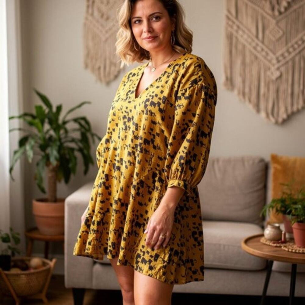 Anine Bing Peyton Painterly Leo Mini Dress Size XXS